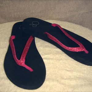 Ocean Pacifice Pink Glitter Flip Flops